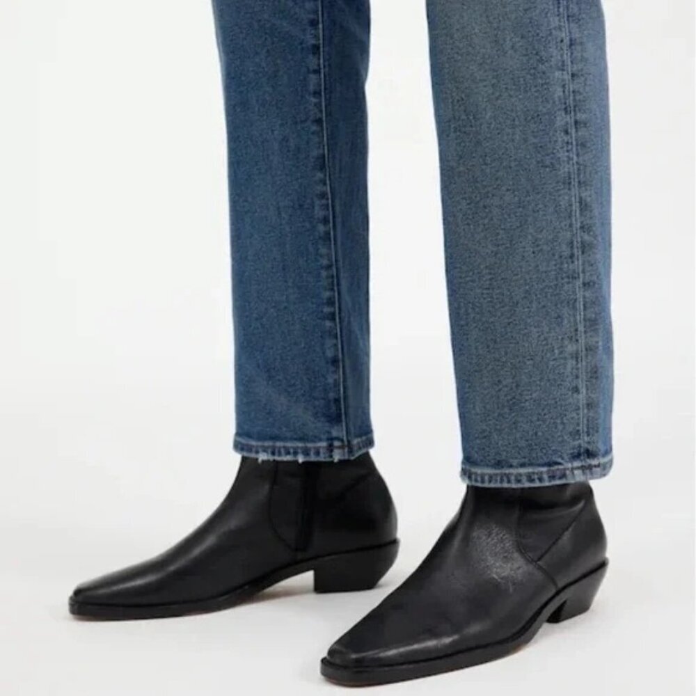 Madewell The Idris Ankle Boot Leather NX431 Academia Biker Classic Timeless - Picture 3 of 14